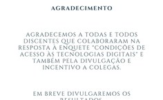 AGRADECIMENTO PARTICIPAÇÃO DA ENQUETE SOBRE O USO DE TECNOLOGIAS