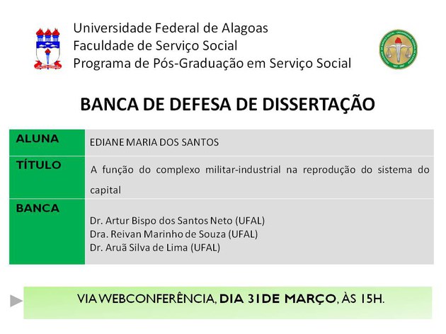 Banca de Defesa de EDIANE MARIA DOS SANTOS