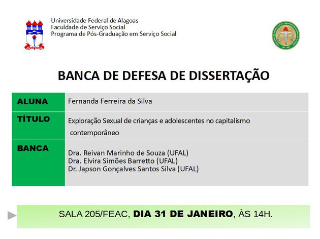 Banca de Defesa de FERNANDA FERREIRA DA SILVA