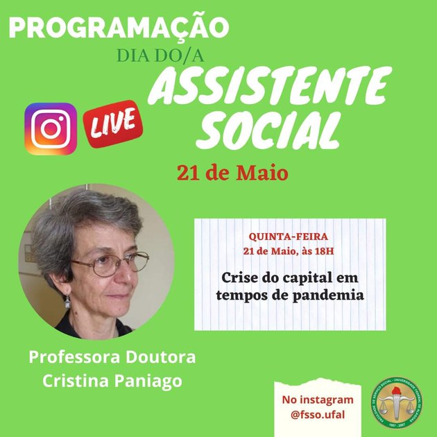 Live do Dia do Assistente Social com a Profa. Cristina Paniago