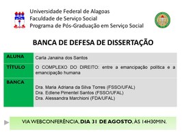 Banca de defesa de dissertação de Carla Janaína dos Santos