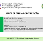 Banca de defesa de dissertação de Christiane Batista Araújo