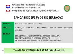 Banca de defesa de dissertação de Francisco Carlos Ribeiro dos Santos