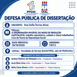 Convite para defesa de dissertação de Ana Sofia Torres Alves