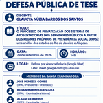 Convite para defesa de dissertação de Glaucya Núbia Barros dos Santos
