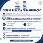 Convite para defesa de dissertação de Rebeca Carolina Santos Maceno